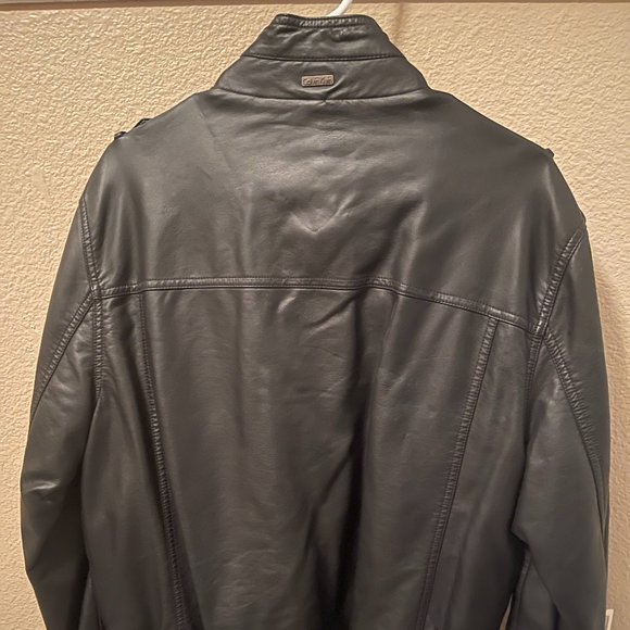 Calvin Klein Faux Leather Jacket, Black, Medium - Picture 2 of 4